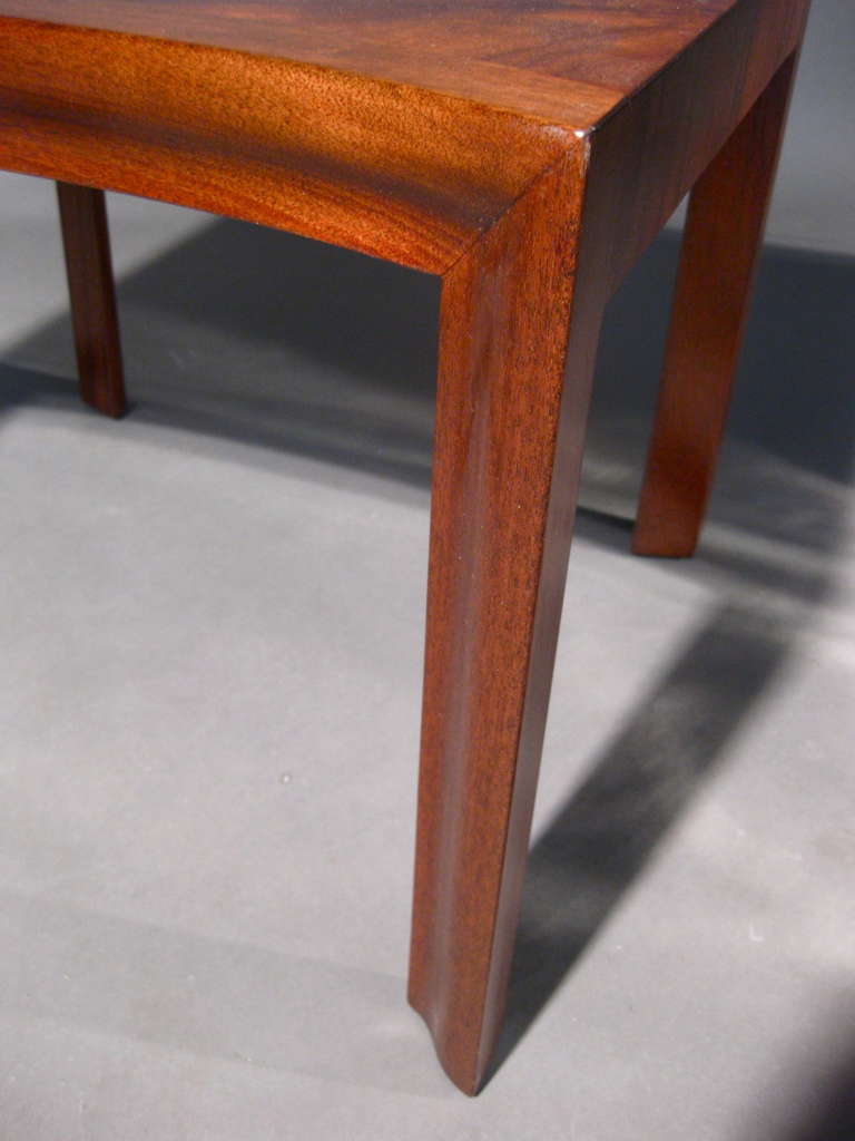 Pair of Sculptural 1940s Flame Mahogany Low Tables 1