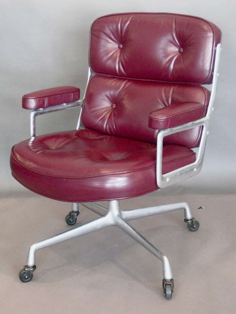 Mid-20th Century Charles Eames Time Life Desk Chair with Original Leather