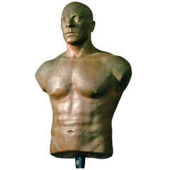 Used 1960s Rubber Martial Arts Kicking Dummy Mounted as Sculpture