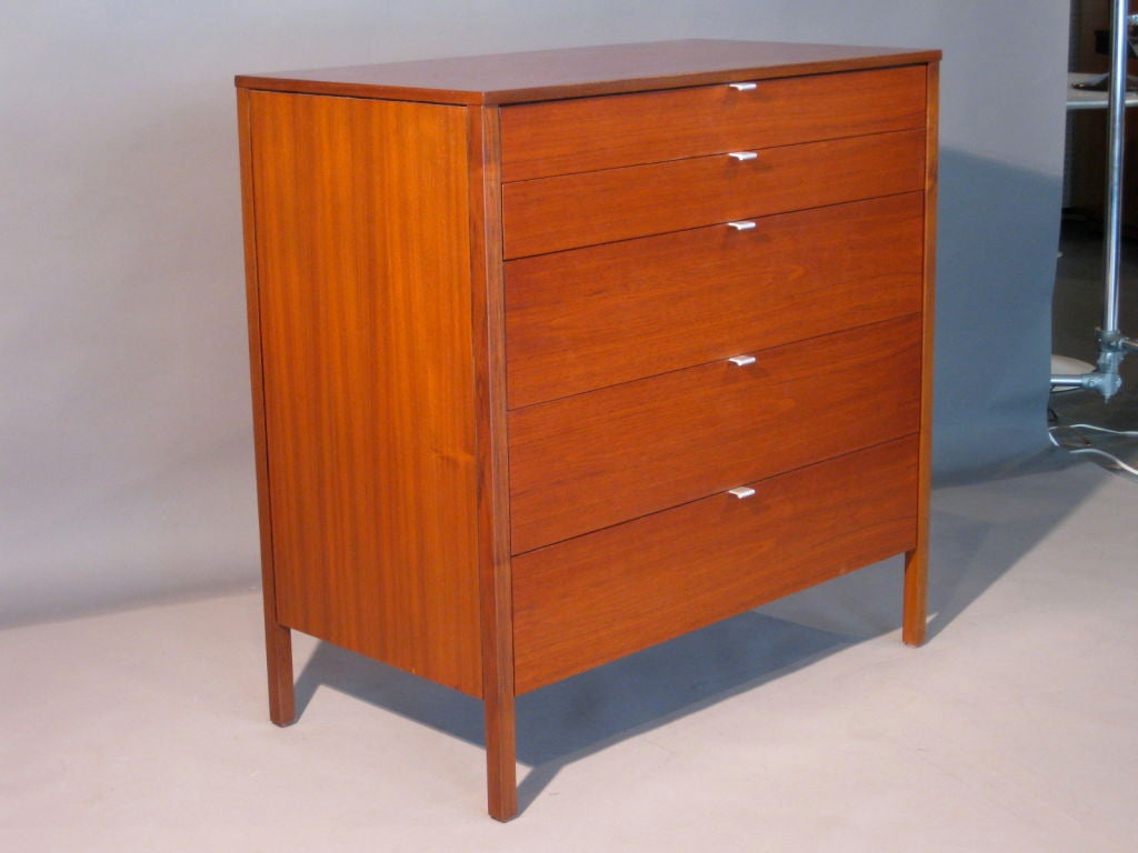 Pair of Florence Knoll 5 Drawer Teak Chests