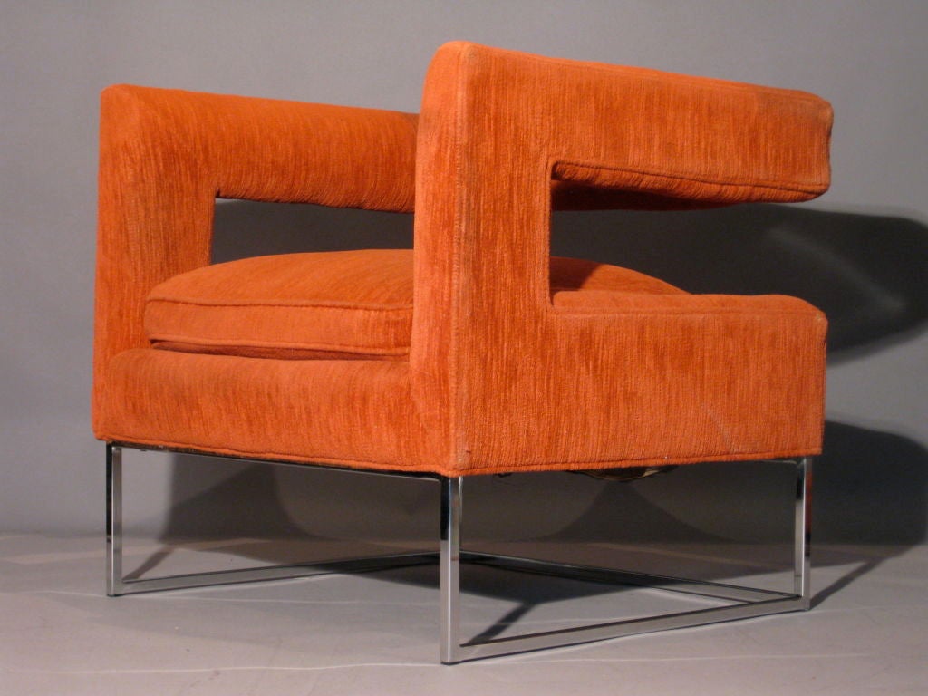 American Pair Sculptural 1960's Cantilever Lounge Chairs