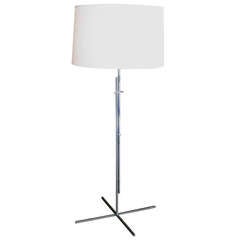 Rare Nessen Studio N.Y. Minimalist Adjustable Chrome Floor Lamp Signed