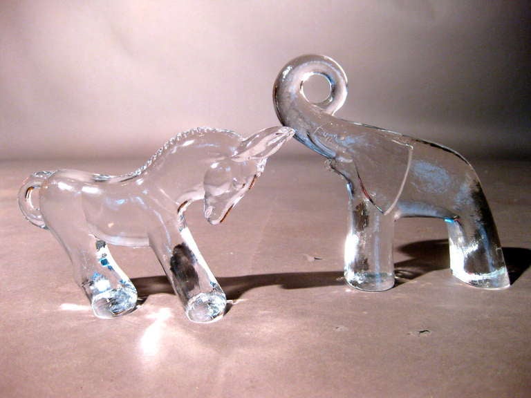 Kollektion von 14 Kosta Boda-Glas Zoo-Serie Tieren, ca. 1970er Jahre (Schwedisch)