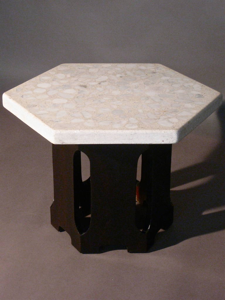 Harvey Probber Hexagonal Terrazzo Side Table