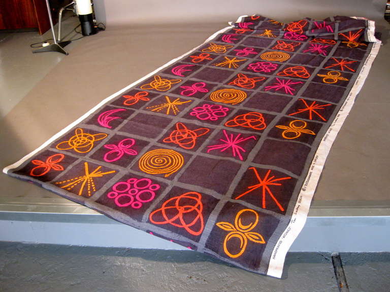 Linen ATOMICS Swedish Textile Designed by Theodor Svedberg in 1954