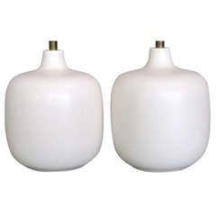 Large Pair of Lotte Bostlund Stoneware Table Lamps c.1950s