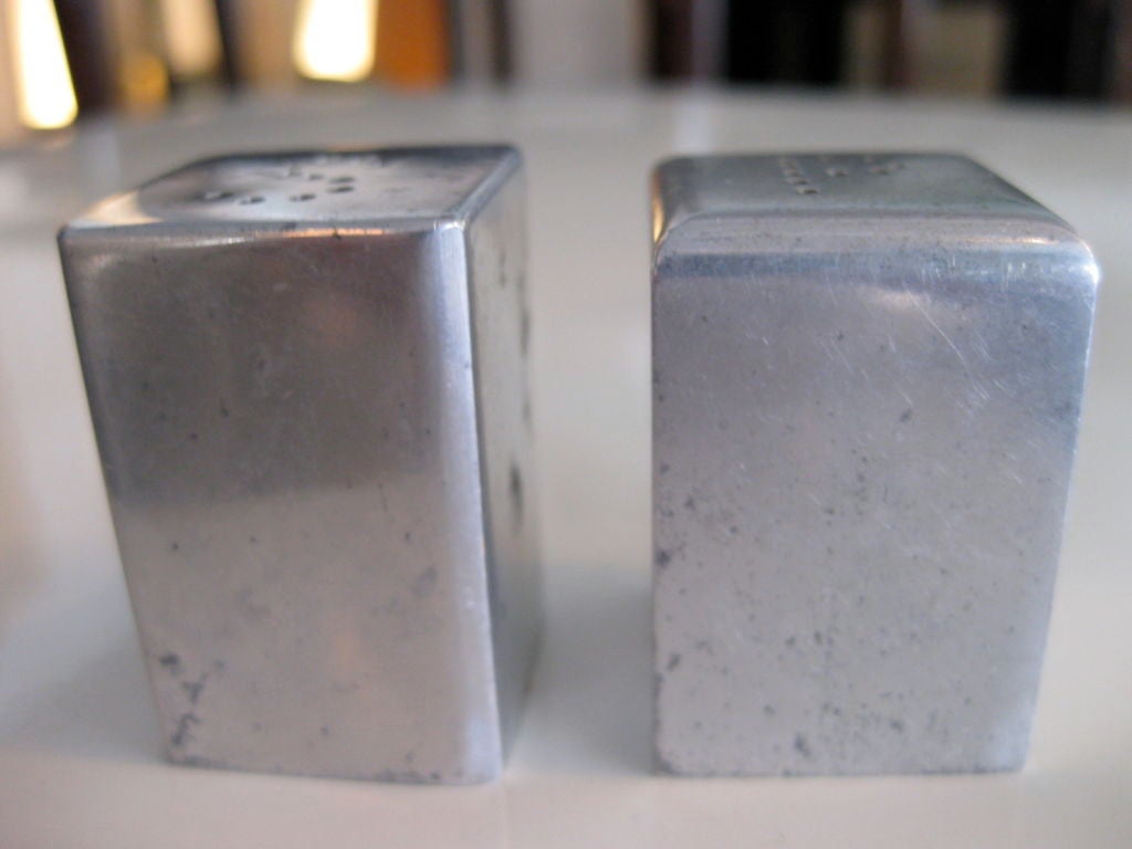 Mid-20th Century Rare Charles Sheeler Modernist Aluminum Salt & Pepper Shakers