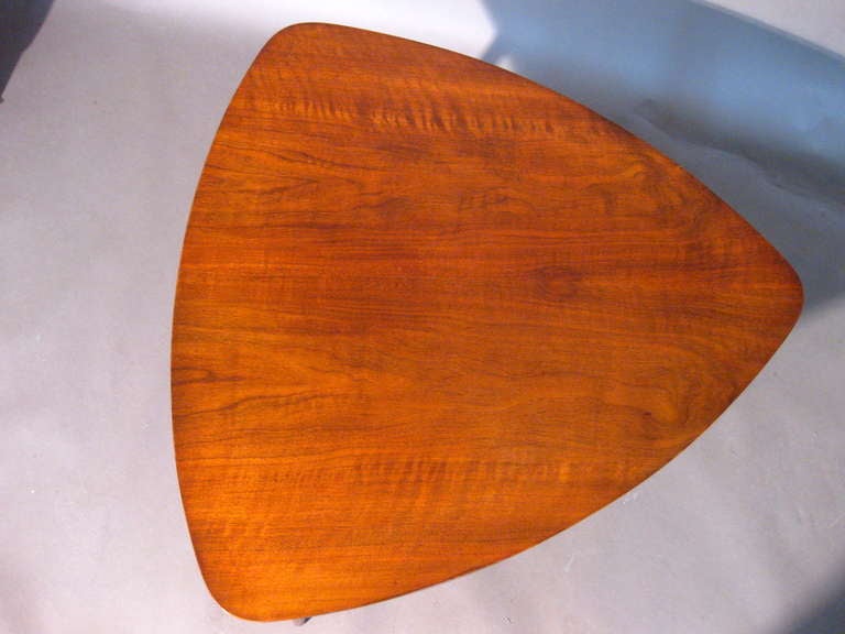 Danish Walnut Tripod Side Table Made in Denmark for Raymor c.1950s
