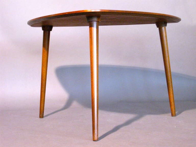 Walnut Tripod Side Table Made in Denmark for Raymor c.1950s 1