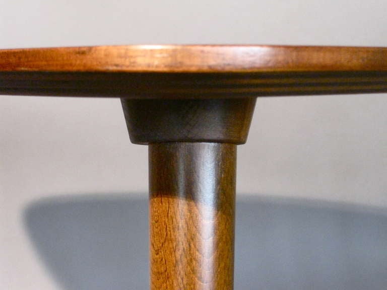 Mid-20th Century Walnut Tripod Side Table Made in Denmark for Raymor c.1950s