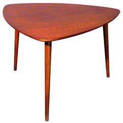 Walnut Tripod Side Table Made in Denmark for Raymor c.1950s