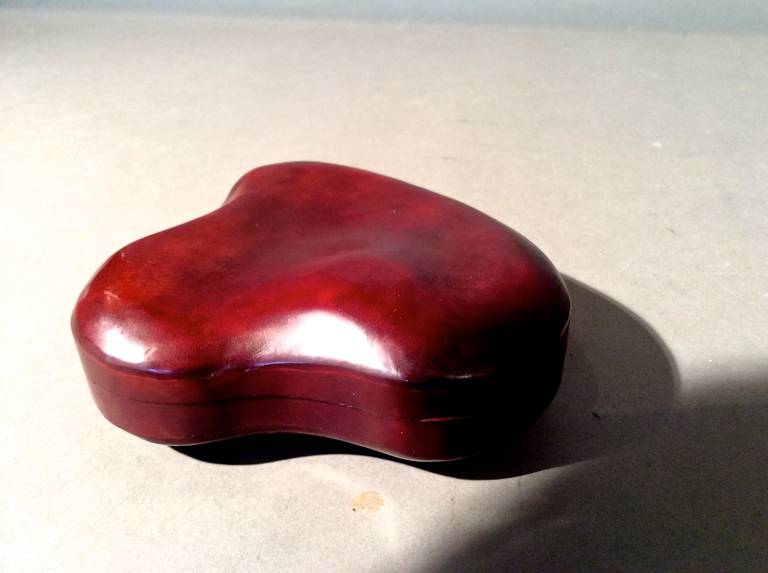 Late 20th Century Vintage Large Elsa Peretti Heart-Shaped Leather Box for Tiffany