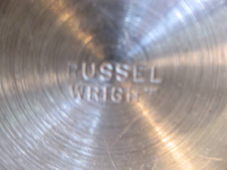 Russel Wright Spun Aluminum Cheese Plate with Knife 1