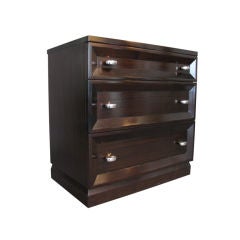 Pair Mahogany Dressers with Faceted Drawer Fronts by Drexel