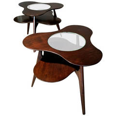 Pair of Erno Fabry Biomorphic Tripod Side Tables