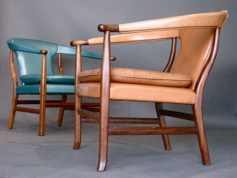Pair of Danish Teak Lounge Chairs Attributed to Jacob Kjaer, Circa 1950's In Good Condition In Easton, PA