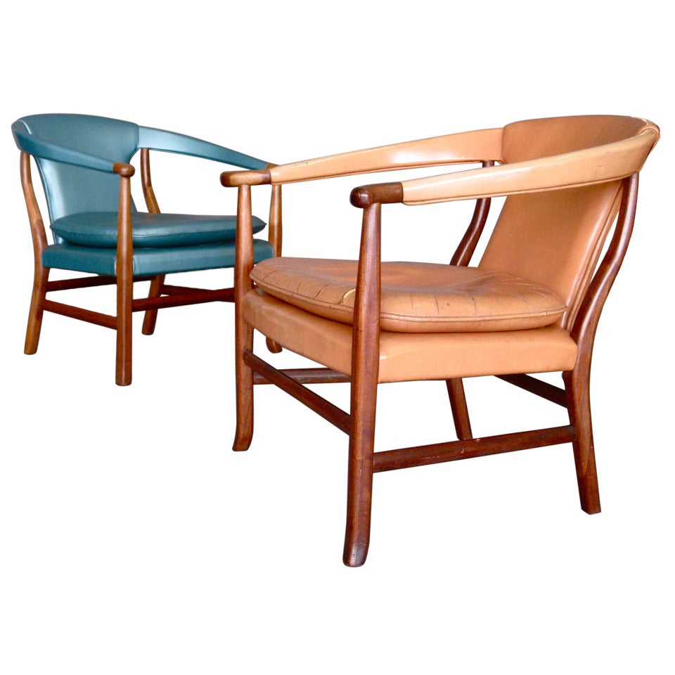 Pair of Danish Teak Lounge Chairs Attributed to Jacob Kjaer, Circa 1950's