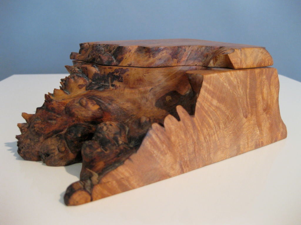 Exceptional Michael Elkan American Studio Craft Burl Wood Box 1