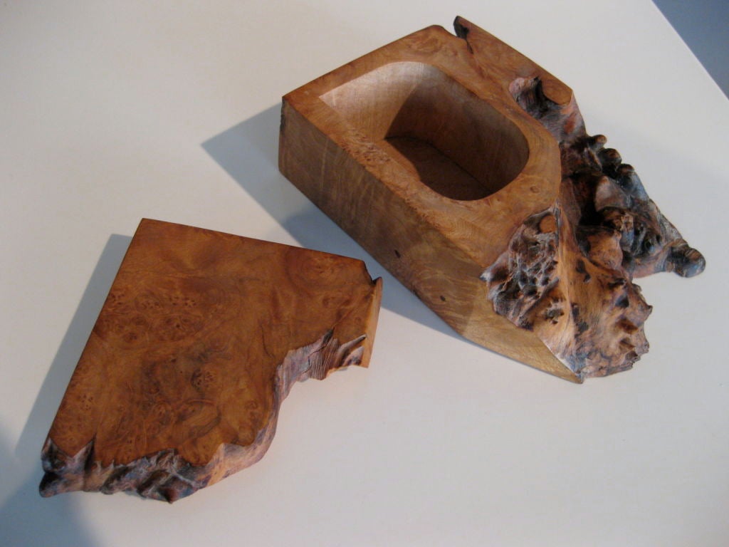 Exceptional Michael Elkan American Studio Craft Burl Wood Box 2