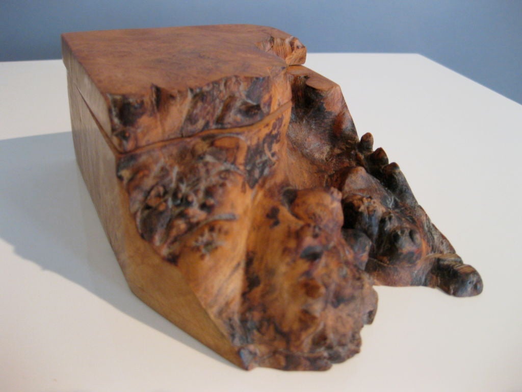 Exceptional Michael Elkan American Studio Craft Burl Wood Box 6