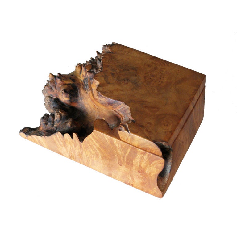 Exceptional Michael Elkan American Studio Craft Burl Wood Box