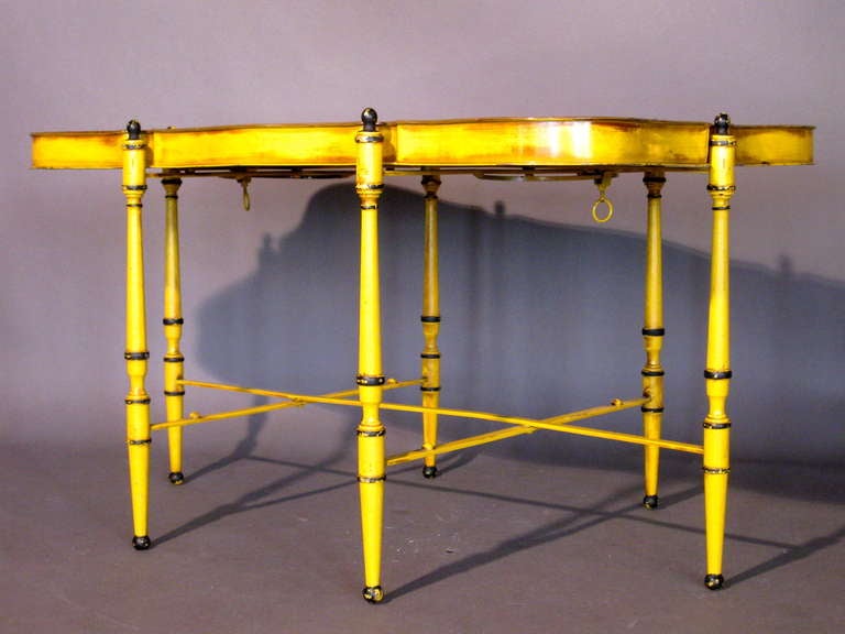 Hand Painted Chinoiserie Low Tray Table Made in Italy c.1950's 3