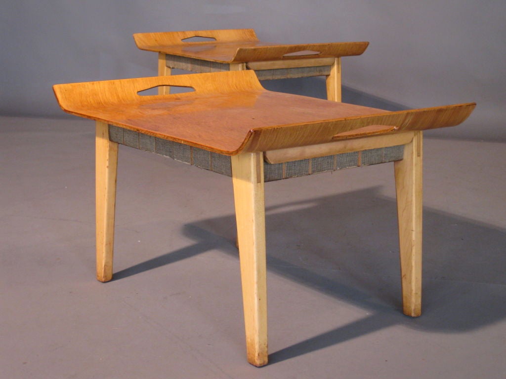 Mid-20th Century Rare Pair of Abel Sorensen Tray Tables for Knoll