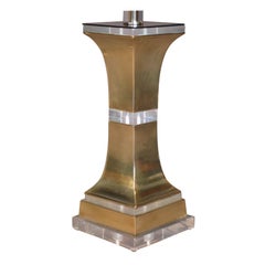 1970's Solid Brass & Lucite Table Lamp