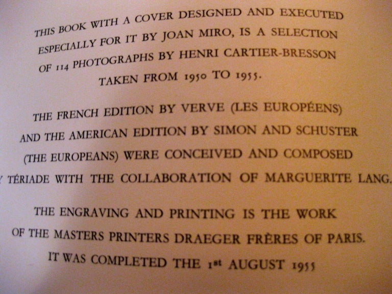 Henri Cartier-Bresson THE EUROPEANS 1st American Edition 3