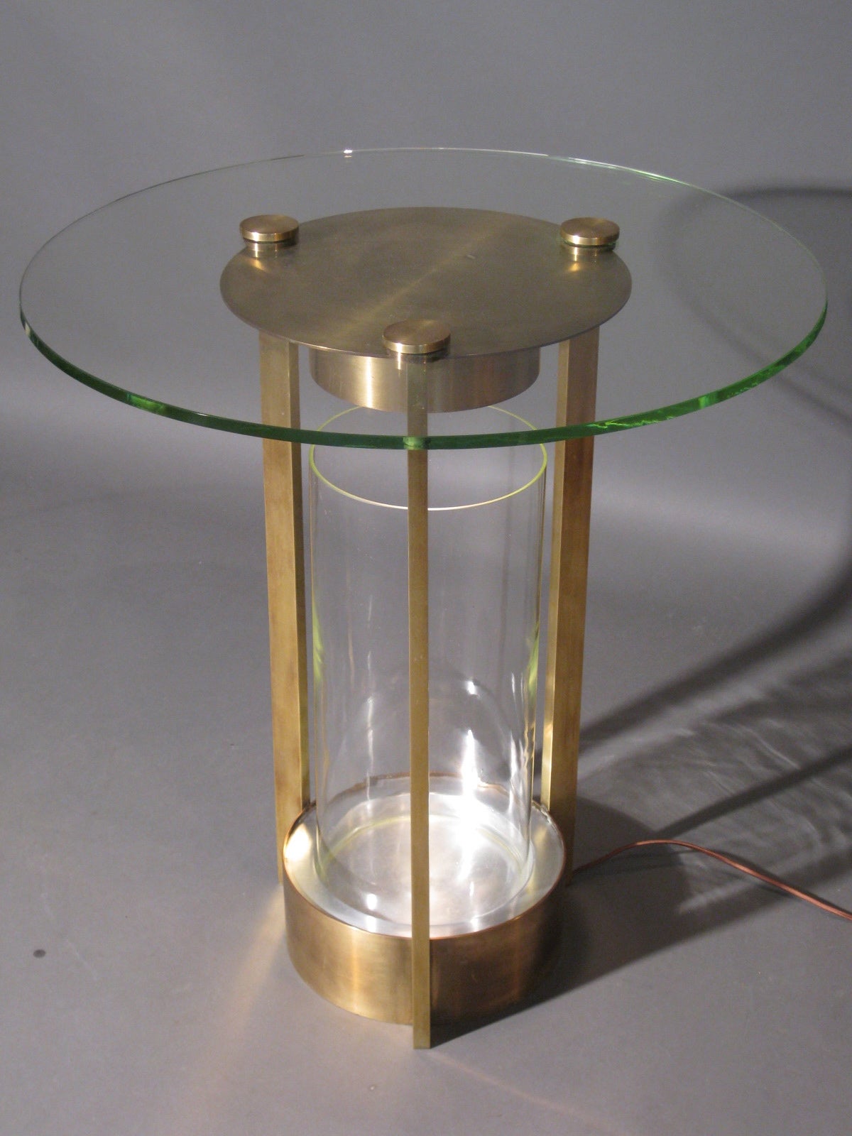 Dorothy Thorpe Illuminated Brass & Glass Side Table