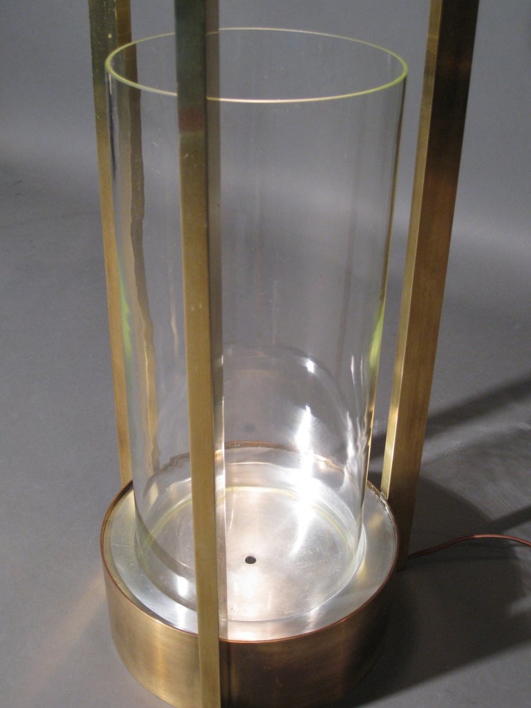 Dorothy Thorpe Illuminated Brass & Glass Side Table 2