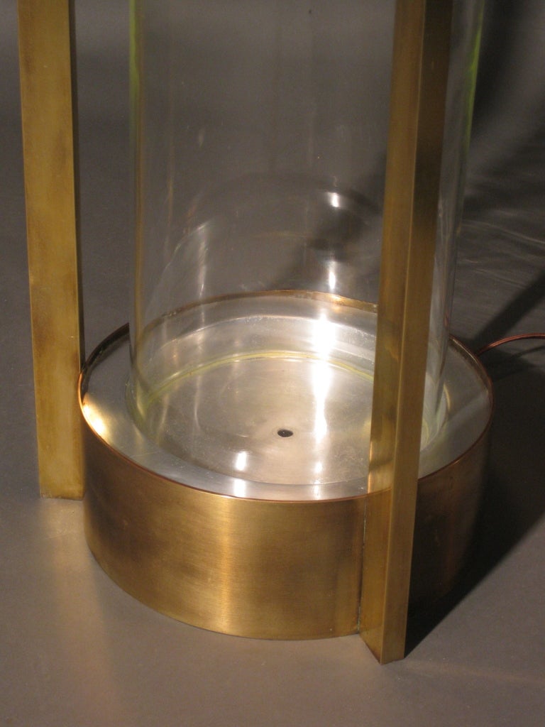 Dorothy Thorpe Illuminated Brass & Glass Side Table 3