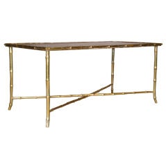 Retro Maison Bagues Faux Bamboo Brass Coffee Table