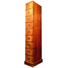Exceptional Nine-Drawer Mahogany Campaign Chest, circa 1910 Exceptional Nine-Drawer Mahogany Campaign Chest, circa 1910