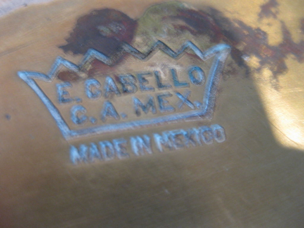 Modernist Mixed Metals Serving Tray from Mexico c.1950's 1