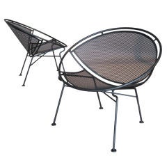 Pair of Salterini Wrought Iron Lounge Chairs