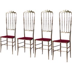 Four Chiavari Chairs in Solid Brass made in Italy c.1950's