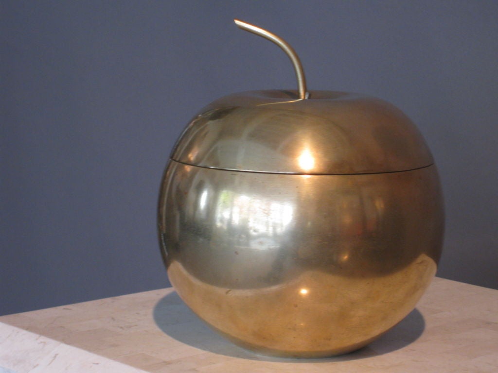 Apollo Studios Machine Age Brass Apple Ice Bucket c.1920's 1