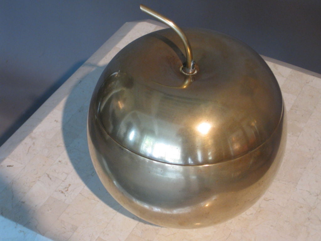 Apollo Studios Machine Age Brass Apple Ice Bucket c.1920's 2