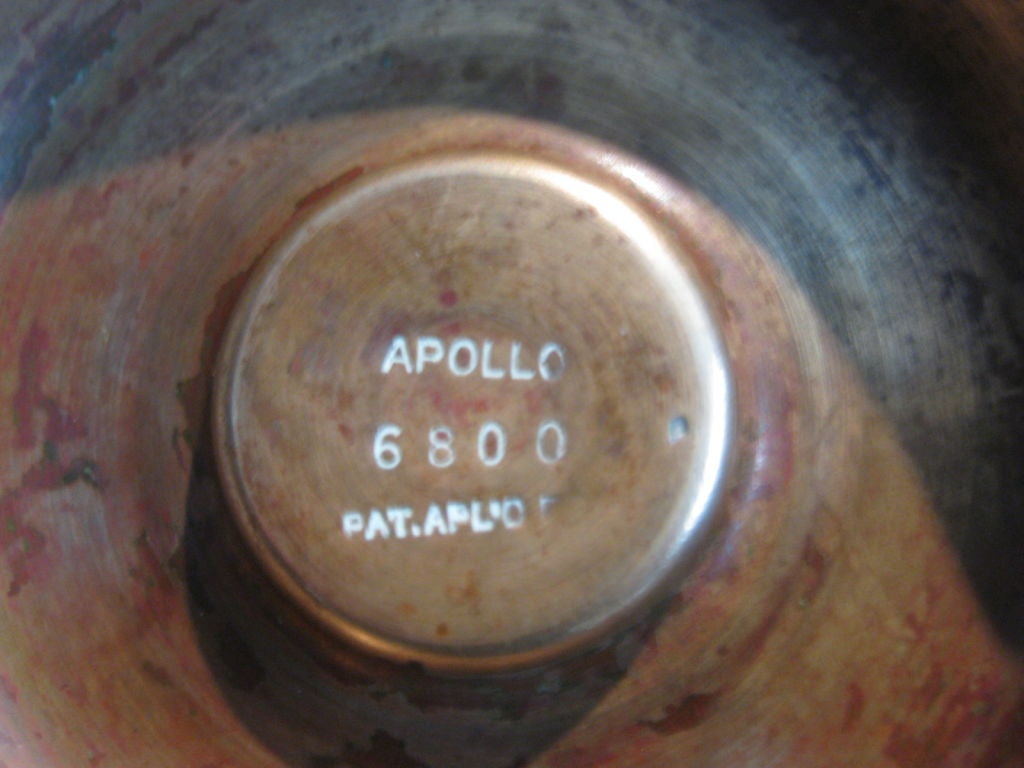 Apollo Studios Machine Age Brass Apple Ice Bucket c.1920's 4