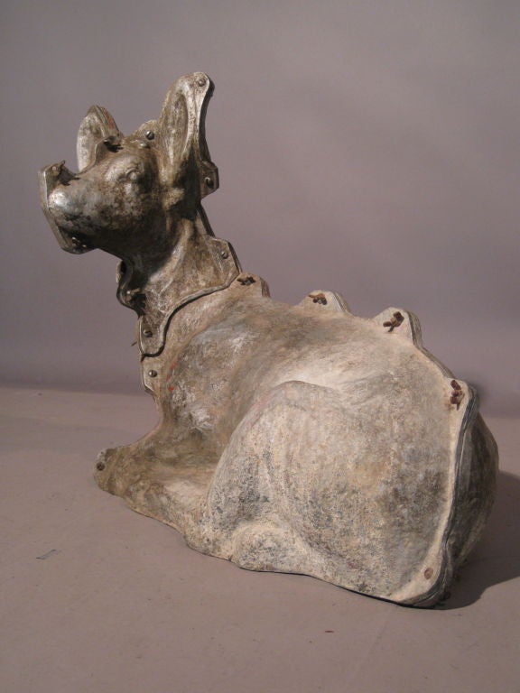 Life Size Cast Aluminum Mold of a Reclining Deer circa 1950s 1
