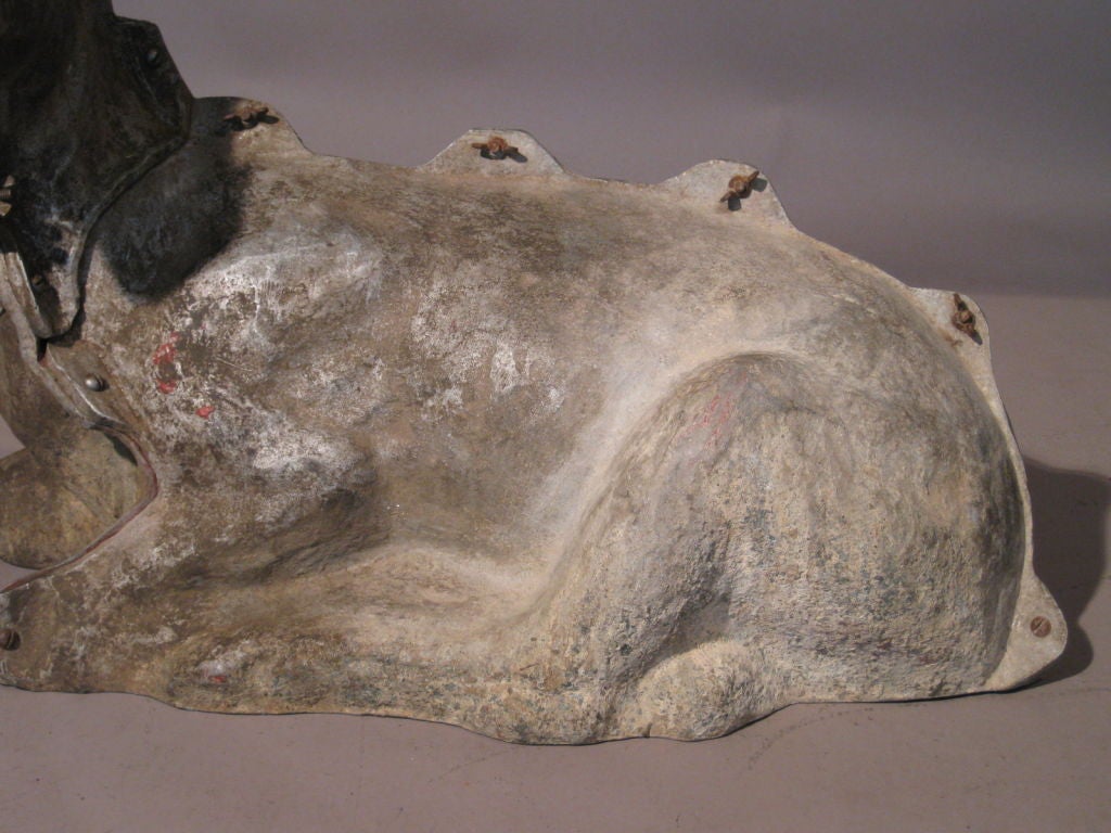 Life Size Cast Aluminum Mold of a Reclining Deer circa 1950s 2