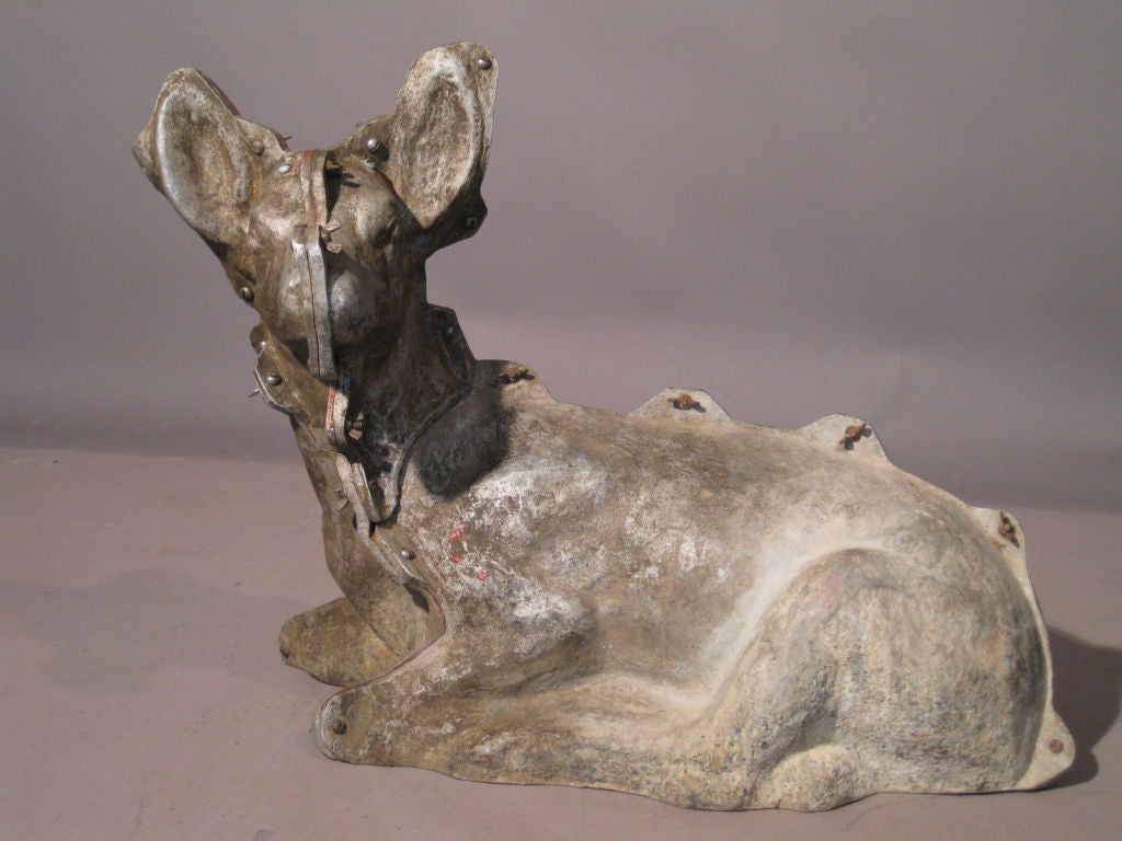 Life Size Cast Aluminum Mold of a Reclining Deer circa 1950s 3