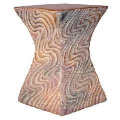Terracotta Stool/Table with Incised Wavy Decoration c.1960's