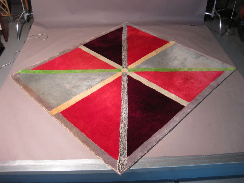 20th Century Edward Fields Geometric Carpet c.1980's Signed