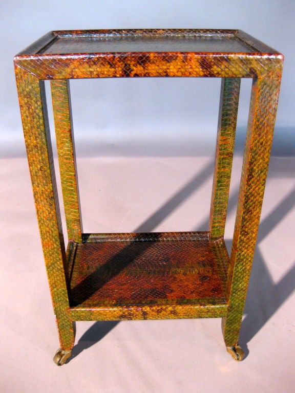 Karl Springer Green Python Telephone Table c.1970's