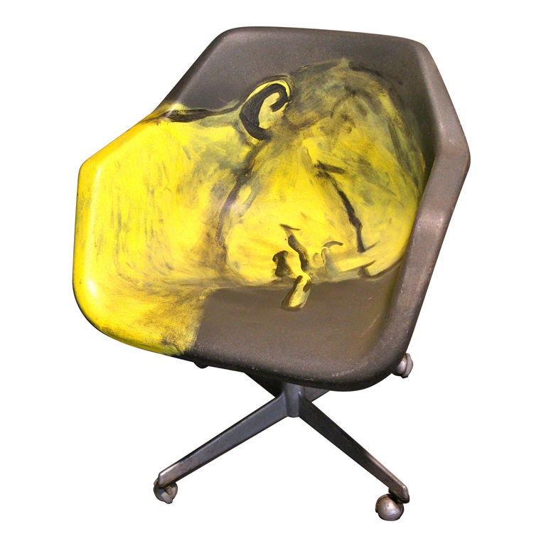 Robert Loughlin Painting on a Robin Day Chair