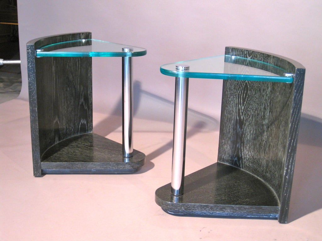 Pair Jay Spectre "Eclipse" Collection Side Tables c.1980's