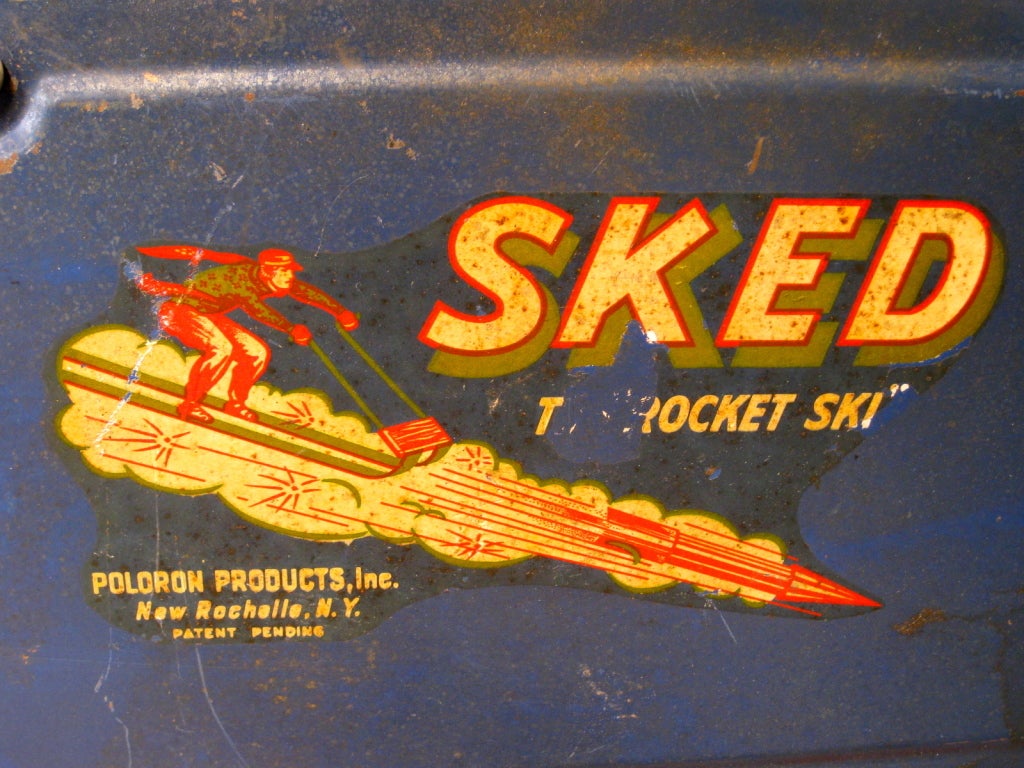 Rarely seen folding children's snow ski c.1950's called the 