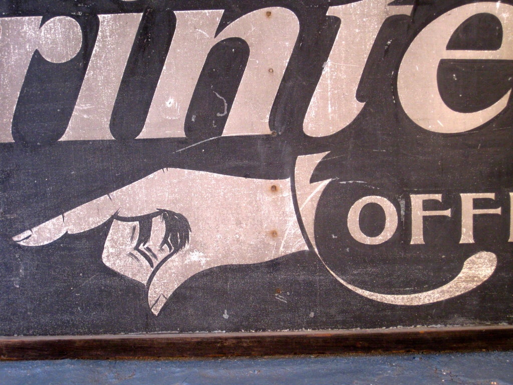 Monumental Printers Trade Sign circa 1900 In Good Condition In Easton, PA